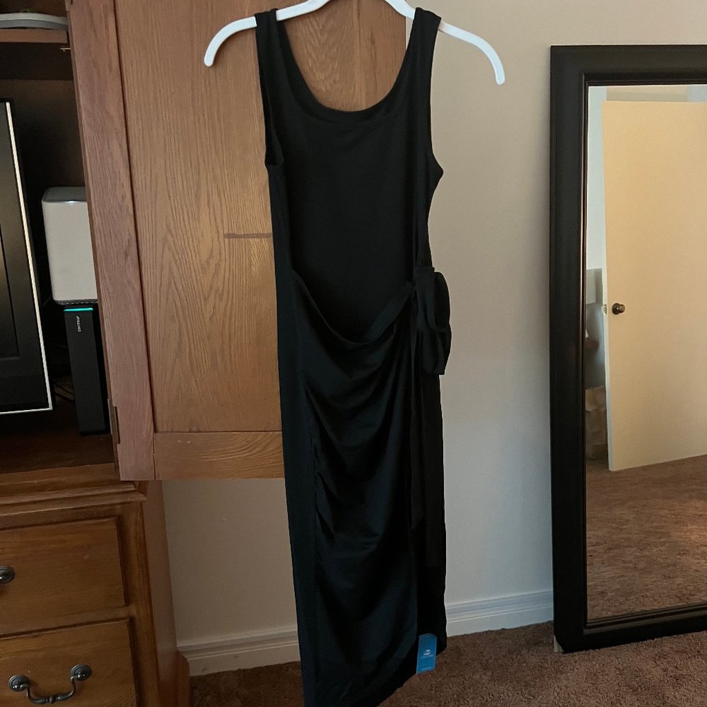 Black Midi Wrap Dress